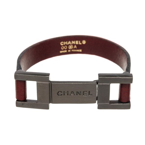Chanel Black Square Logo Bracelet