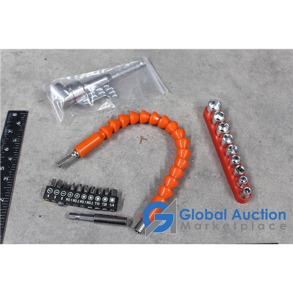 New Flexible Extention, Right Angle Drill, Sockets and Drill Set