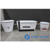 Image 2 : Retro Style Tin Pails and Planter