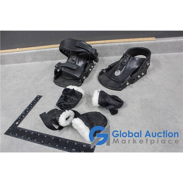 Snowboard Bindings & Set of Winter Dog Shoes