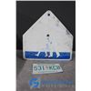 Image 1 : Metal Walking Sign and Sask License Plate