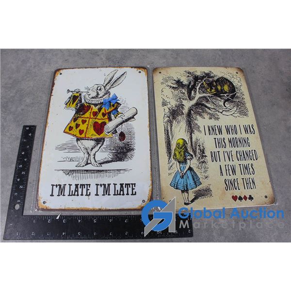 (2) Repro Alice in Wonderland Tin Sins - BID PRICE x2