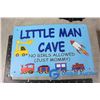 Image 2 : Repro "Little Man Cave" Tin Sign, Man Cave Wood Sign and Tin Biker Tin Sign