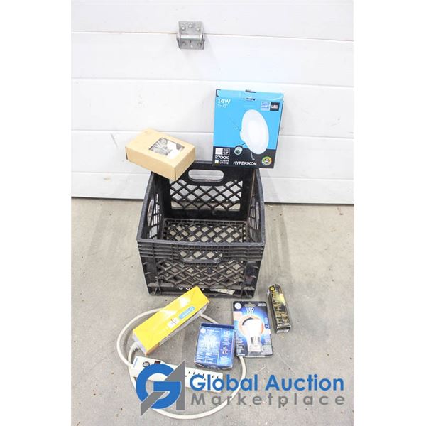 **Assorted Lights and Crates