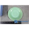 Image 2 : Blue Pyrex Dish and Green Fire King Saucer