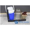 Image 8 : Glass Jar, Stone Jug and Coleman Water Jug