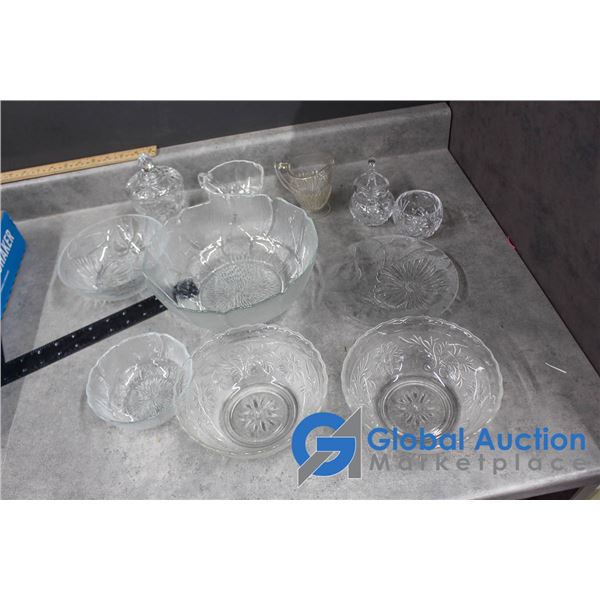 Clear Glass Assorted Dishes