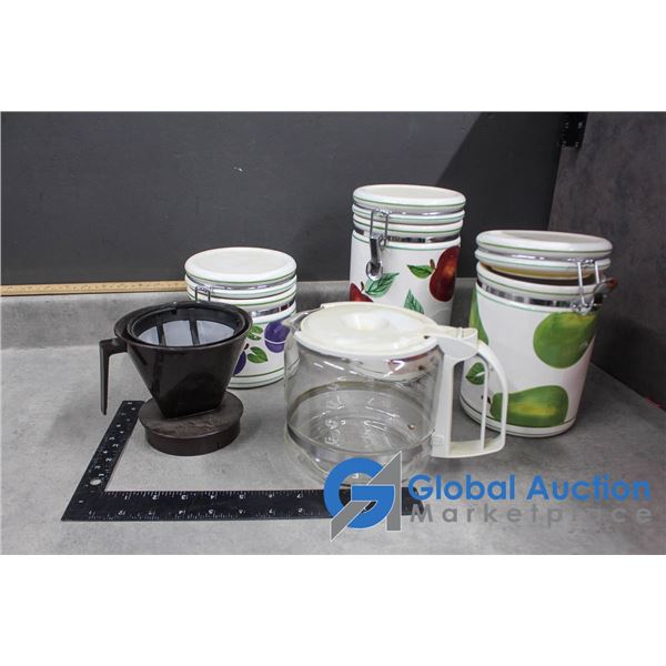 Kitchen Cannisters and Coffee Items