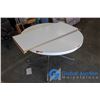 Image 1 : **42" Round Kitchen Table w/ 18" Leaf, Chrome Legs