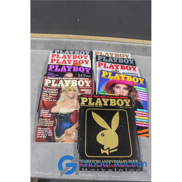 (10) Assorted 1980's Playboy Magazines