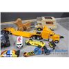 Image 2 : Apple Wooden Crate and Asrted Toy Vehicals - Tonka, Peterbilt, etc