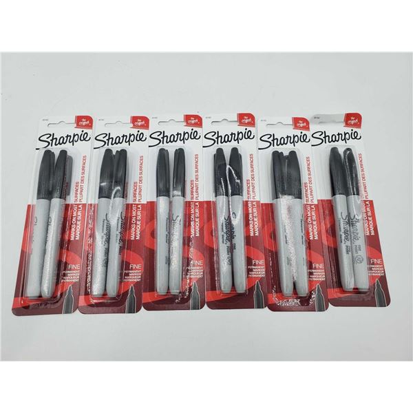Sharpie Black Permanent Pens 6X2 Pack