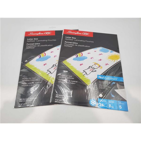 Swingline Letter Size Self Seal Laminating Pouches (11.6in x 9.1in) 2 x 5