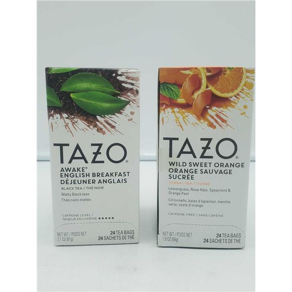 Tazo Caffeine Free Tea- 24 Awake English Breakfast Black Tea & 24 Wild Sweet Orange Herbal Tea