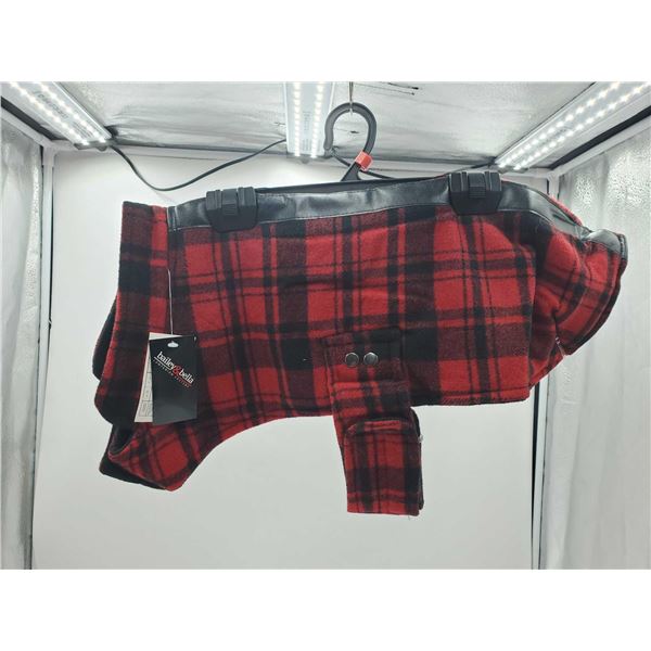 NEW Bailey & Bella Red Plaid  Fleece Lined Pet Jacket  - LARGE