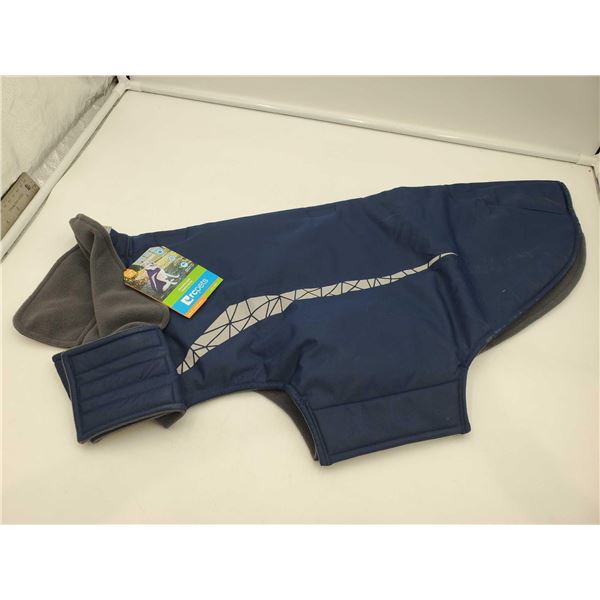 NEW RC Pets Fleece Lined Coat Blue/Reflective Silver- Size 26