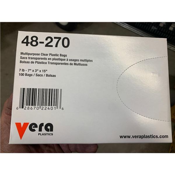 Vera Clear Plastic Bags box of 100 count 7 x 3 x 15 inch