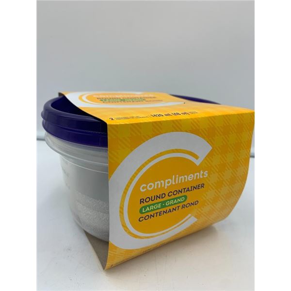 Compliments Large Round Container Set 2 x 48oz
