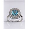 Image 1 : Ladies .925 Silver Blue Topaz Cluster Top Solitaire Ring size 7