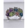 Image 1 : Ladies 10K Gold Multi Gemstone Trillion Oval Cut Peridot, Sapphire, Amethyst Ring Appraisal $5,400.0