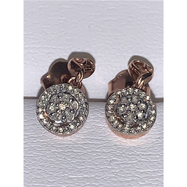 Ladies .925 Silver Round Cut .36 Carat Diamond Earring Set Appraisal $650.00