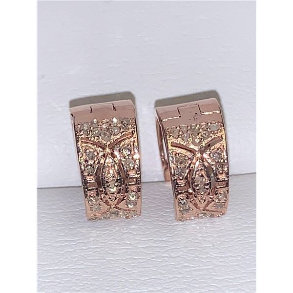 Ladies .925 SIlver Rose Diamond. 50 carat Earring Appraisal $950.00