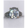 Image 2 : Ladies 1.0 Carat Solitaire with side baquette Stones Shank Style .925 Silver RIng Size 7