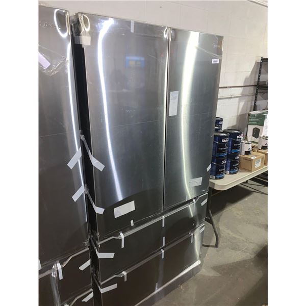 NEW Midea Stainless Steel Dual Door Fridge - Freight Damaged Item as pictured - Tested & Working