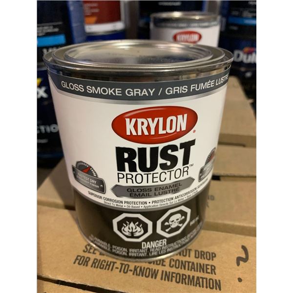 Krylon Gloss Smoke Gray Rust Protector lot of 4 x 946ml