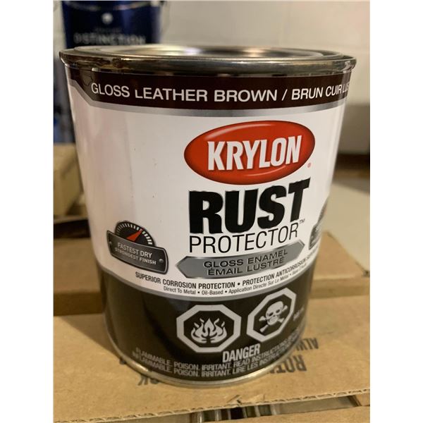 Krylon Gloss Leather Brown Rust Protector lot of 4 x 946ml