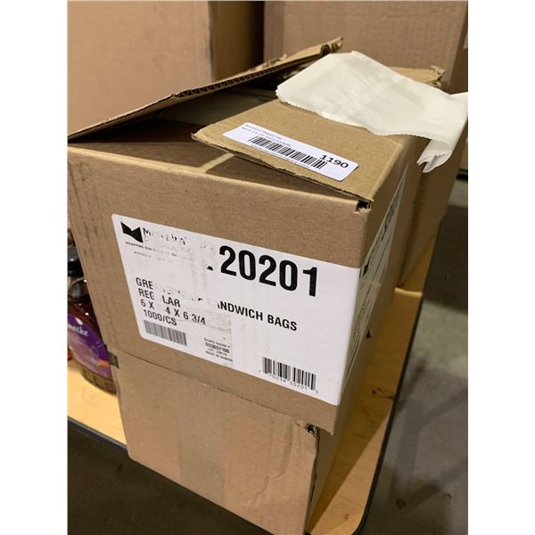 Lot of 2 cases Grease proof Sandwich Bags Regular (1000ct)