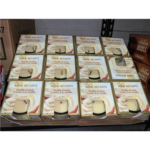 Lot of 12 Home Accents Vanilla Cream Candles