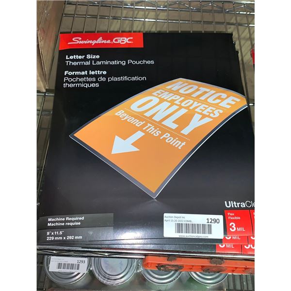 Lot of 3 x 50 - Swingline Letter Size Thermal Laminating Pouches