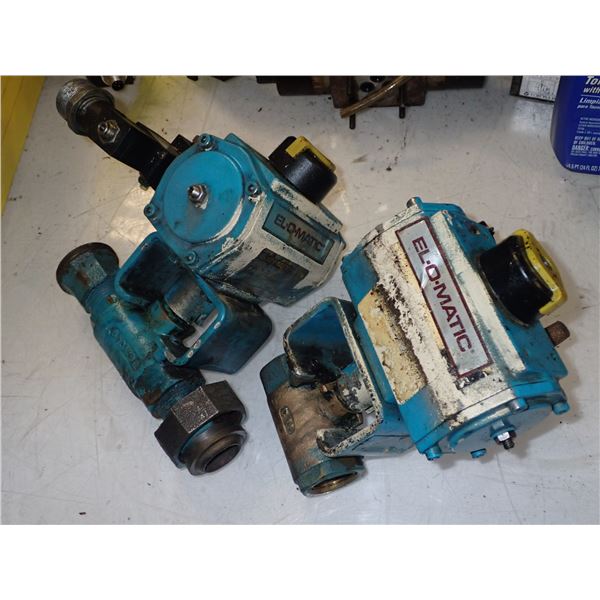 Lot of (2) EL-O-MATIC International #EDA 25-A Double Acting Rotary Actuators