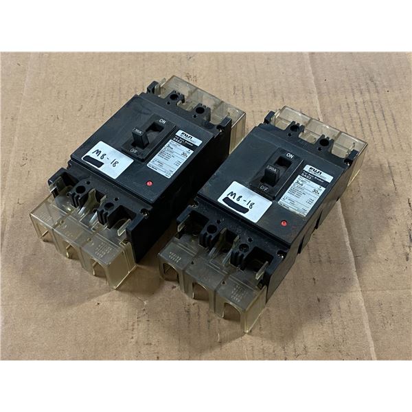 Lot of (2) Fuji #SA53 Circuit Breakers