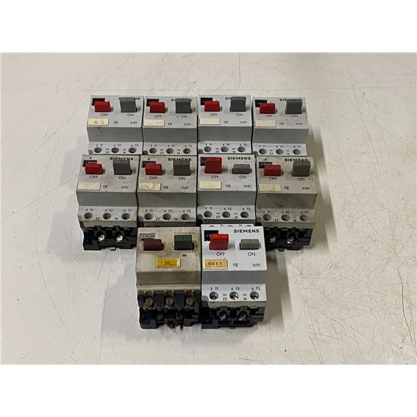 Lot of (10) Siemens Manual Motor Starters #3VE1010-2F