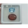 Image 1 : 2.08 ct TOPAZ and 6.53 ct. HESSONITE GARNET