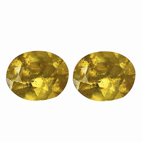 0.70Ct Excellent 5 x 4 mm Genuine Golden Yellow Sphene Titanite  2 pcs.