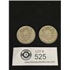 Image 1 : Lot of 2 Canada Silver 50 Cent Coins - 1945, 1957