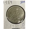 Image 2 : 1959 Canadian 50 Cent Silver Coin - AU