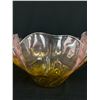 Image 2 : Beautiful Large Hand Blown Centerpiece Glass Bowl with Ruffled Edge - Excellent Condition Circa 1970