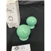 Image 2 : New Old Stock Fiesta Sea Mist Green Ball Salt and Pepper Shaker Set