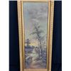 Image 2 : Antique Oil Painting in Nice Frame 13.5 x 30.5"