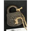 Image 2 : Rare Late 1800s Miller Lock with Indian Head and Working Original Key - Nice Piece