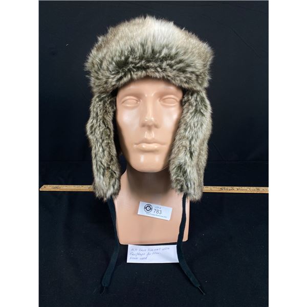 HM Faux Fur Hat with EarFlaps for Men, Never Used