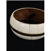 Image 1 : Vintage Wide Bone Cuff Wood Bracelet with Brass Trim - Original Sticker Inside - Very Good Condition
