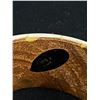 Image 3 : Vintage Wide Bone Cuff Wood Bracelet with Brass Trim - Original Sticker Inside - Very Good Condition