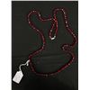 Image 1 : Vintage Red Faceted Crystal Necklace 48" Length