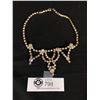 Image 1 : Beautiful Vintage Gold Tone Aurora Borealis Rhinestone Necklace