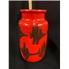 Image 2 : Fiery Red Stamped and Numbered West Germany Vase - Beautiful! 6" Tall